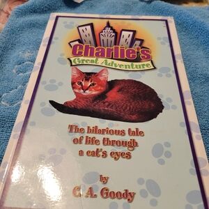 Charlies Great Adventure Cat Book with Red and Blue Cover